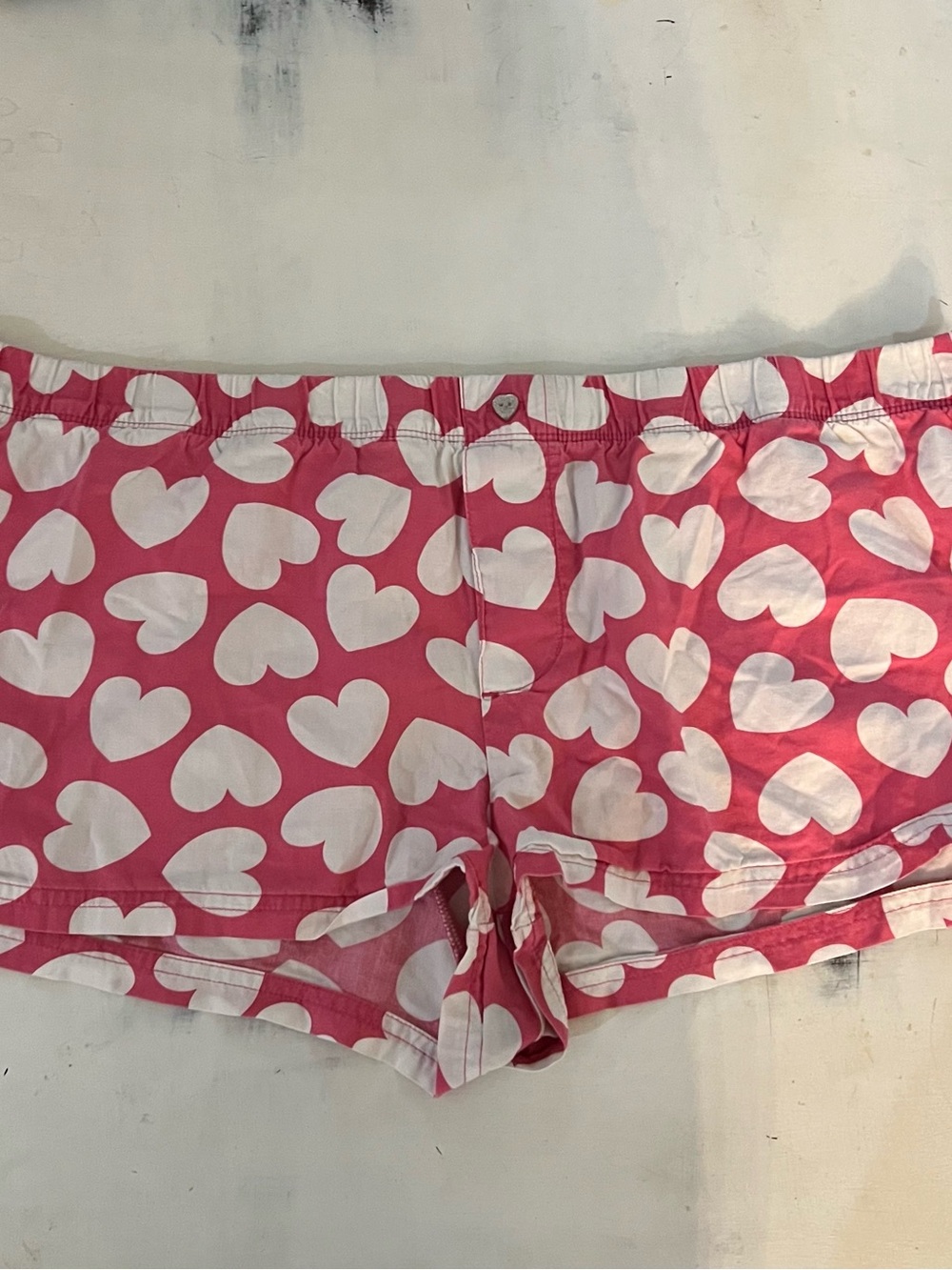 Aerie Pink & White Heart Boxer Pajama Shorts – Women’s Large, Loungewear